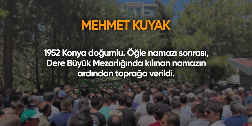 Konya'da bugün vefat edenler | 20 Ağustos 2025 5